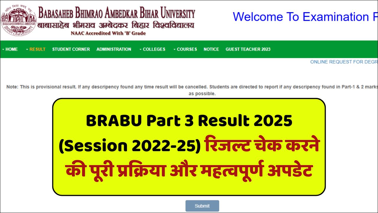 BRABU Part 3 Result 2025 (Session 2022-25)